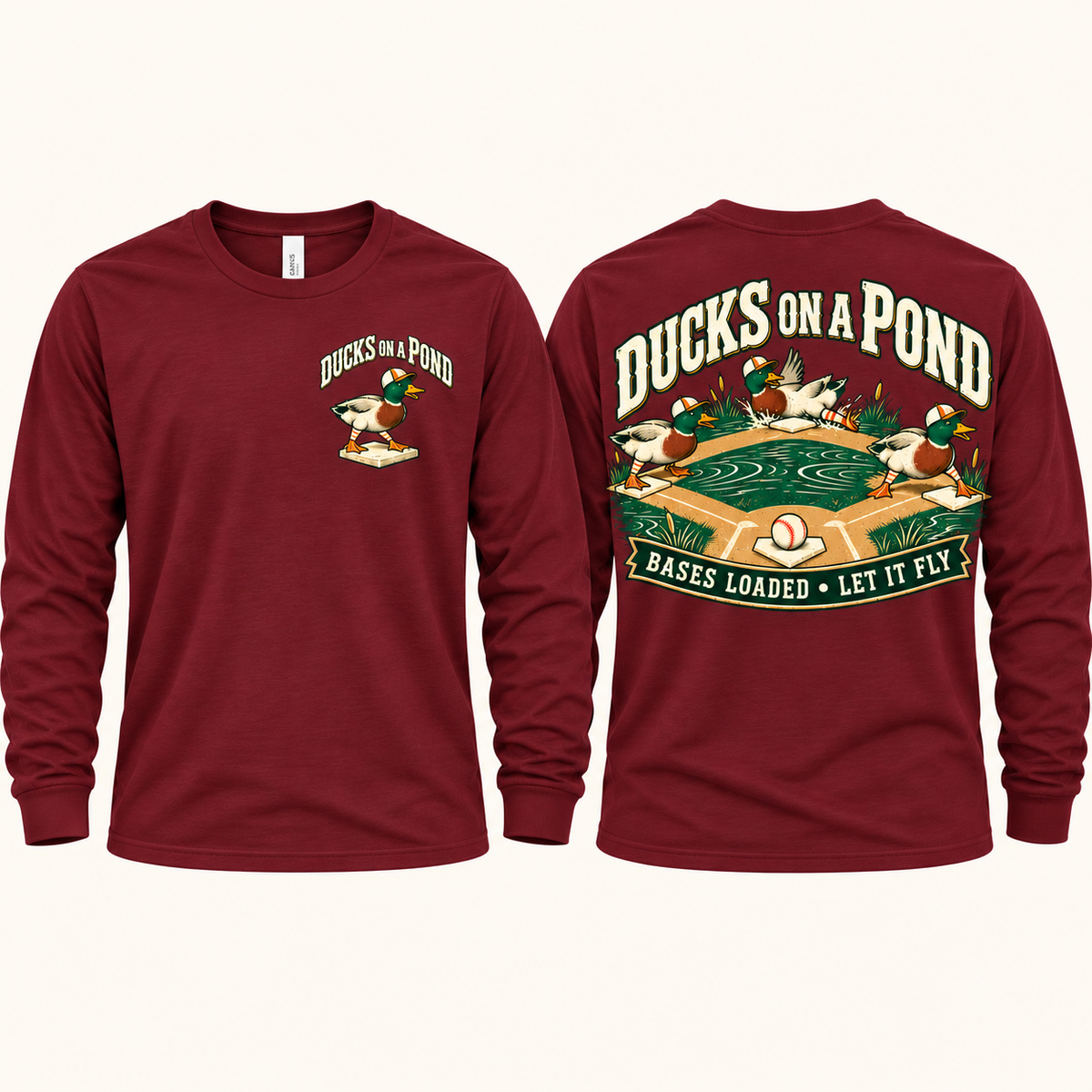 Vintage Ducks on a Pond