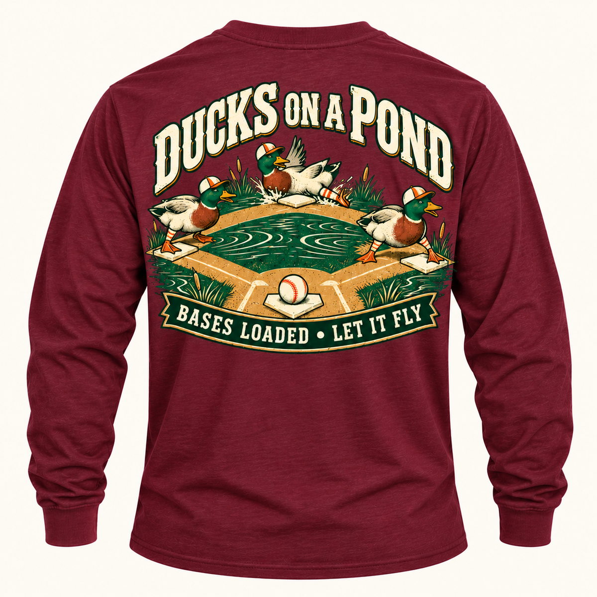 Vintage Ducks on a Pond