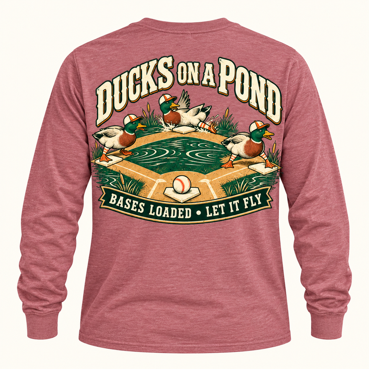 Vintage Ducks on a Pond